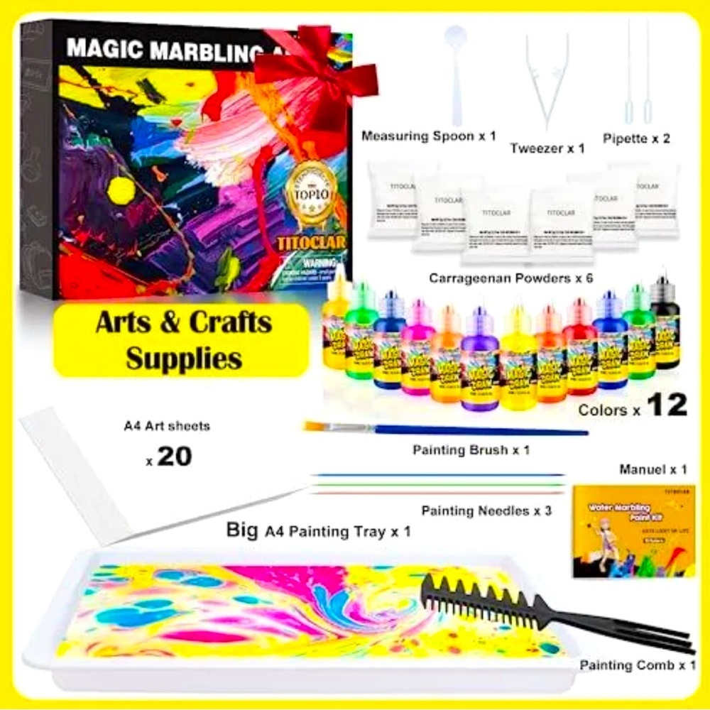 Magic water marbling paint Art tools For Kids NEW